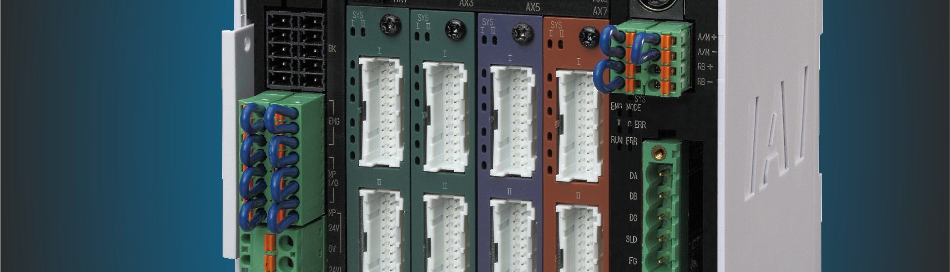 Toppfoto med närbild av 8-axlig styrenhet